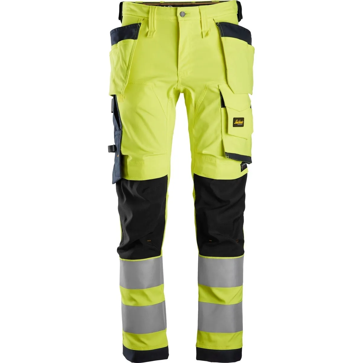 Snickers AW stretch bukser med hylsterlommer Hi-Vis gul/navy 6243