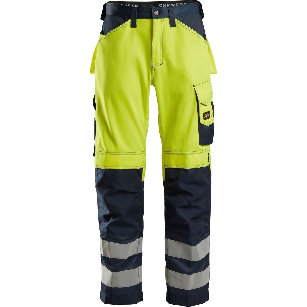 Snickers High-Vis arbejdsbukserer, klasse 2 gul/navy 3333