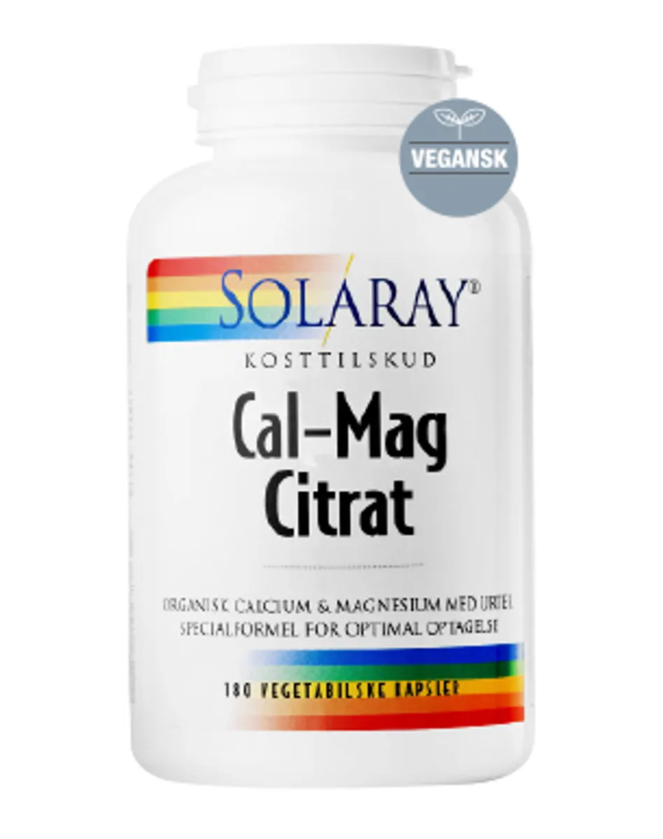 Solaray Cal-Mag Citrat 180 kapsler