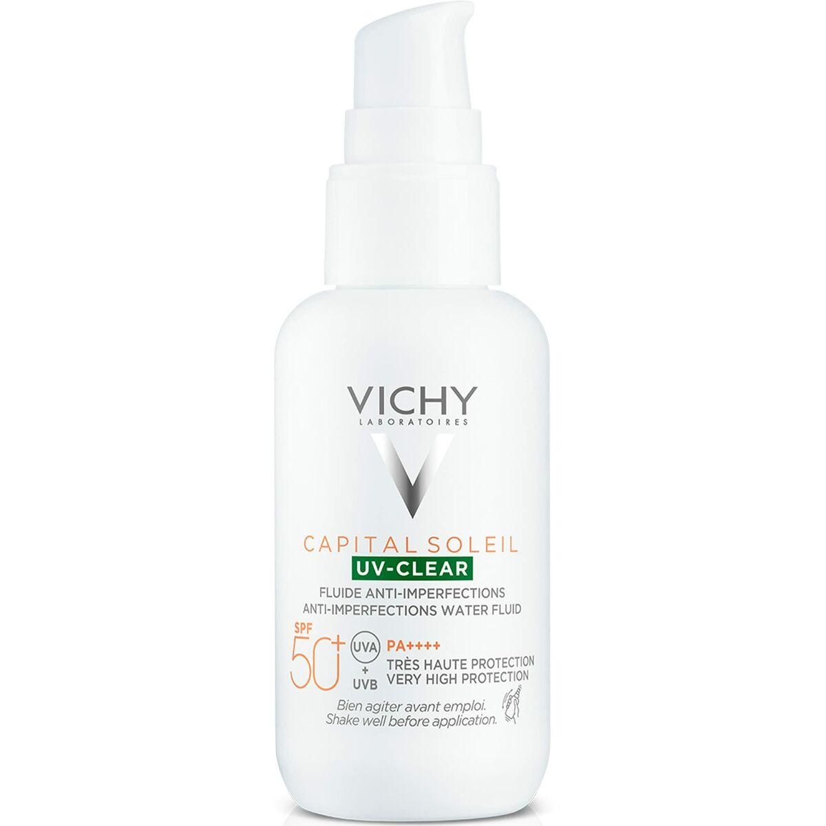 Solbeskyttelsee - lotion Vichy Capital Soleil Uv Clear Behandling mod ufuldkommenheder Spf 50 (40 ml)