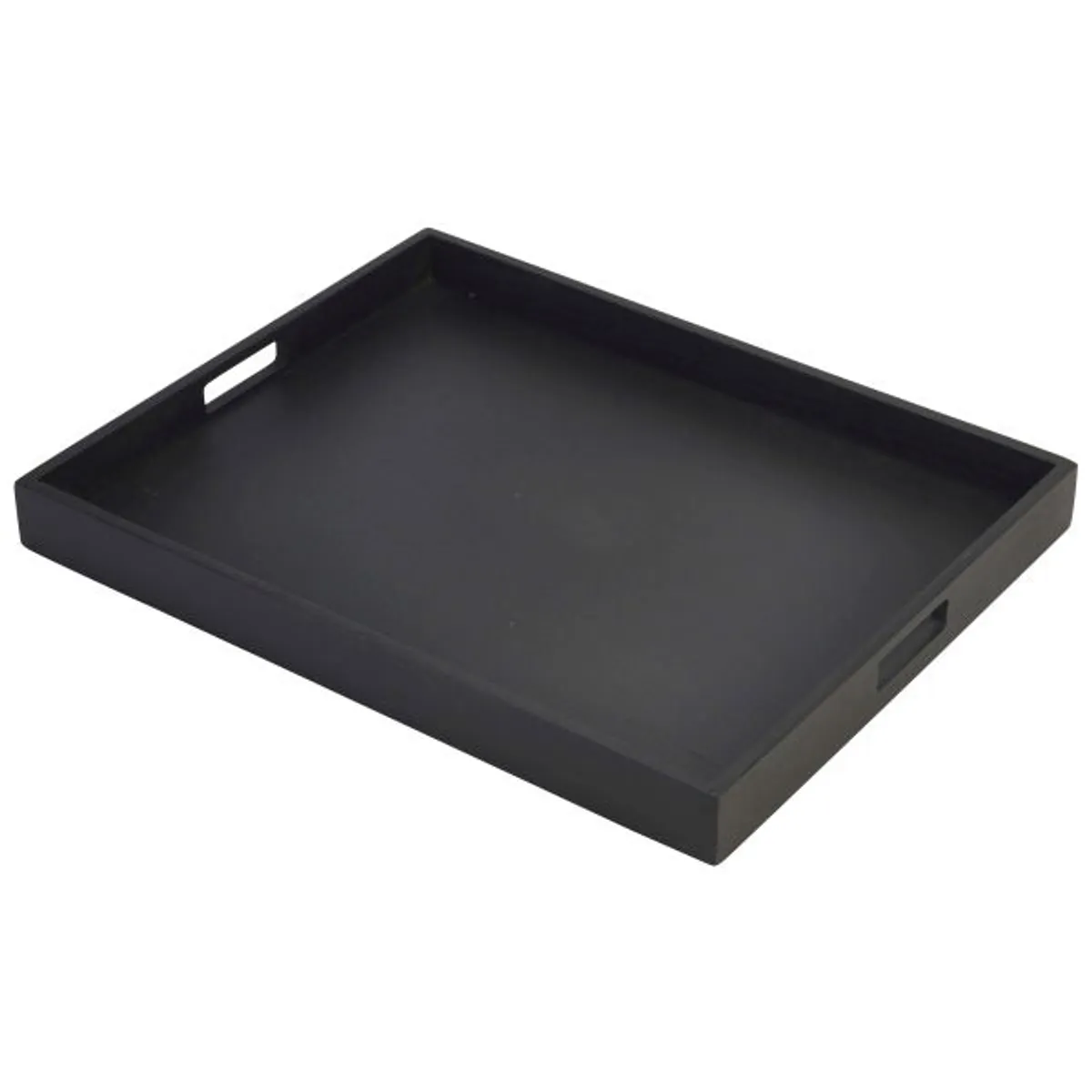 Solid Black Butlers Tray 49 x 38.5 x 4.5cm