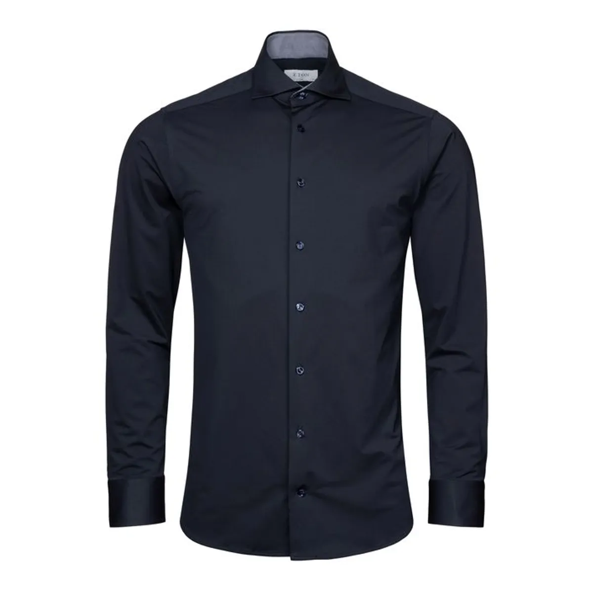 Solid Geometric Effect Four-Way Stretch Shirt