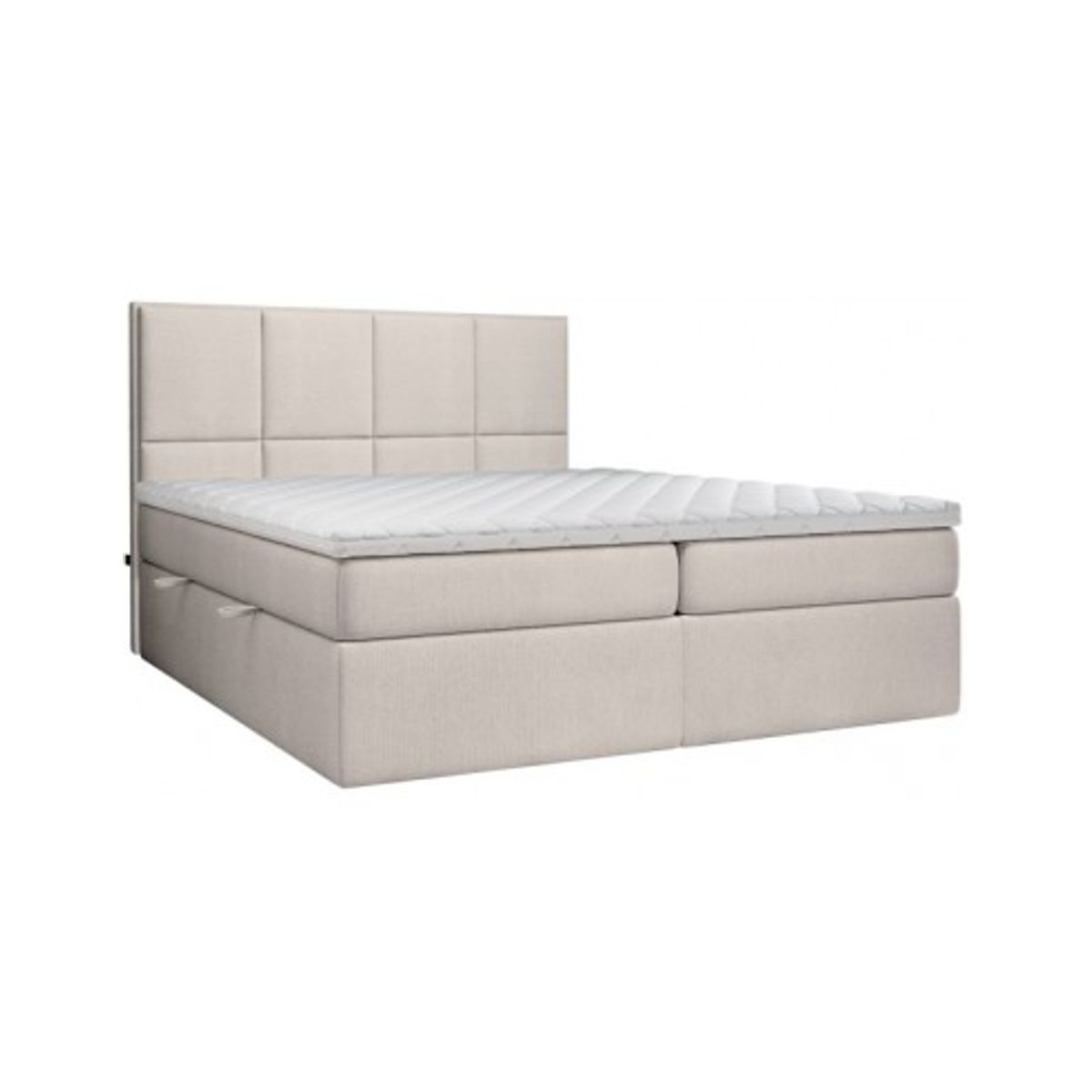 Somerdale kontinentalseng med opbevaring og sengegavl 160 x 200 cm med 7 komfortzoner - Beige