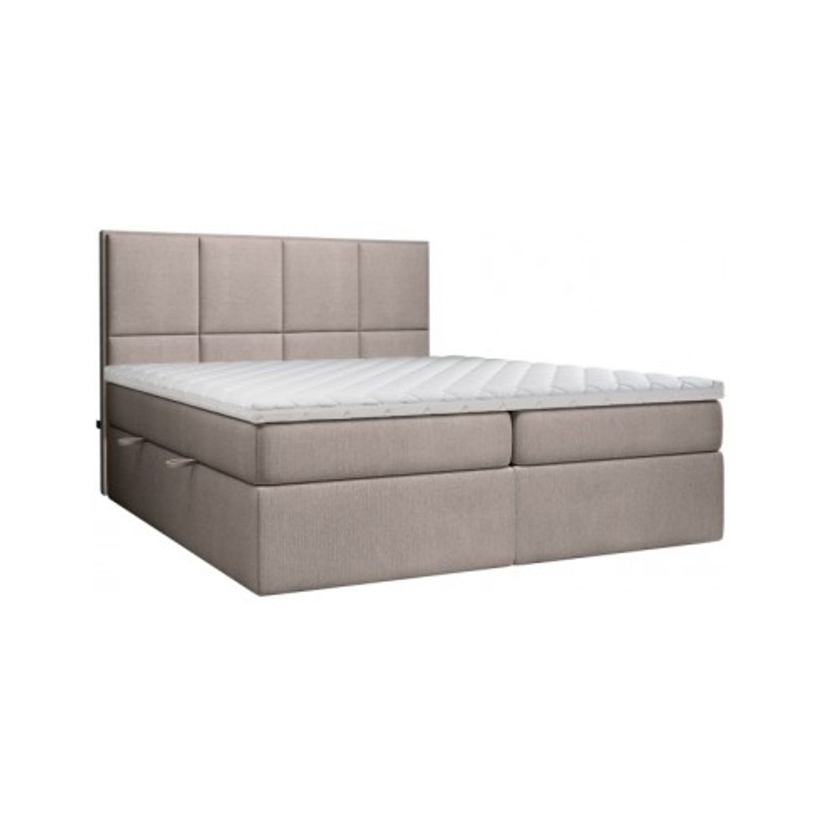 Somerdale kontinentalseng med opbevaring og sengegavl 180 x 200 cm med 7 komfortzoner - Brunbeige