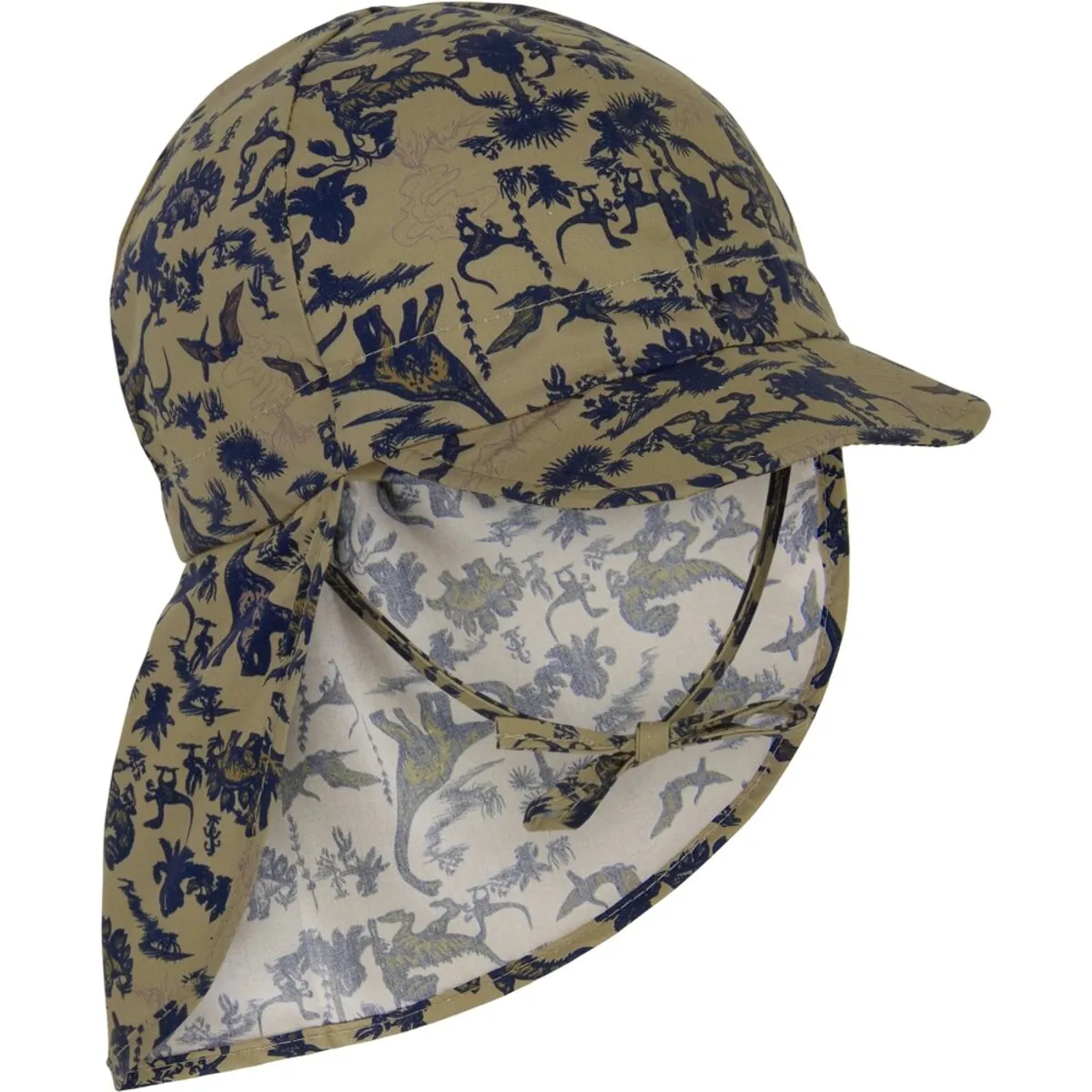 Sommerhat, lang skygge - AOP - OLIVEGRAY - 43 CM