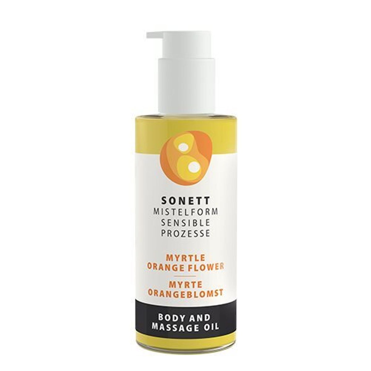 Sonett Krops & Massageolie Myrte/Orangeblomst, 145ml.