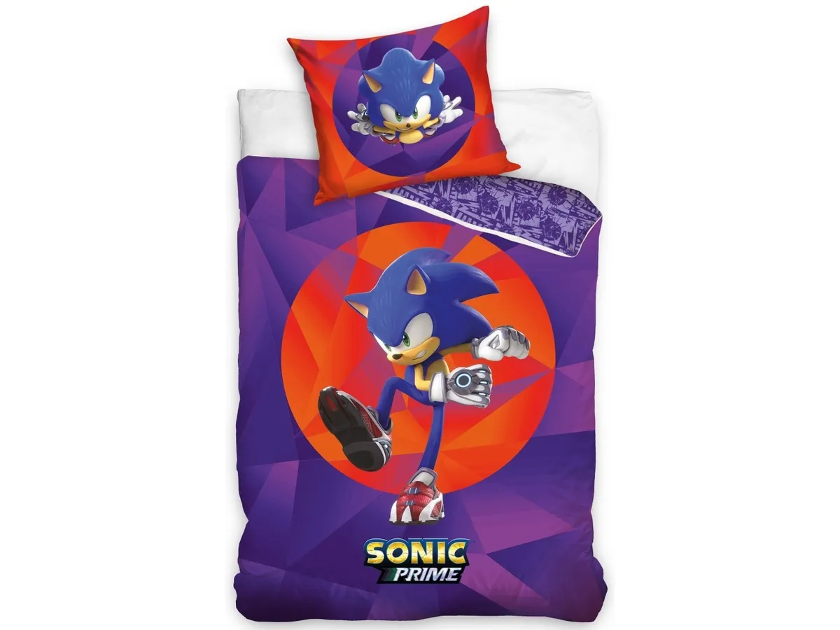 Sonic Prime Sengetøj 150 X 210 Cm - 100 Procent Bomuld