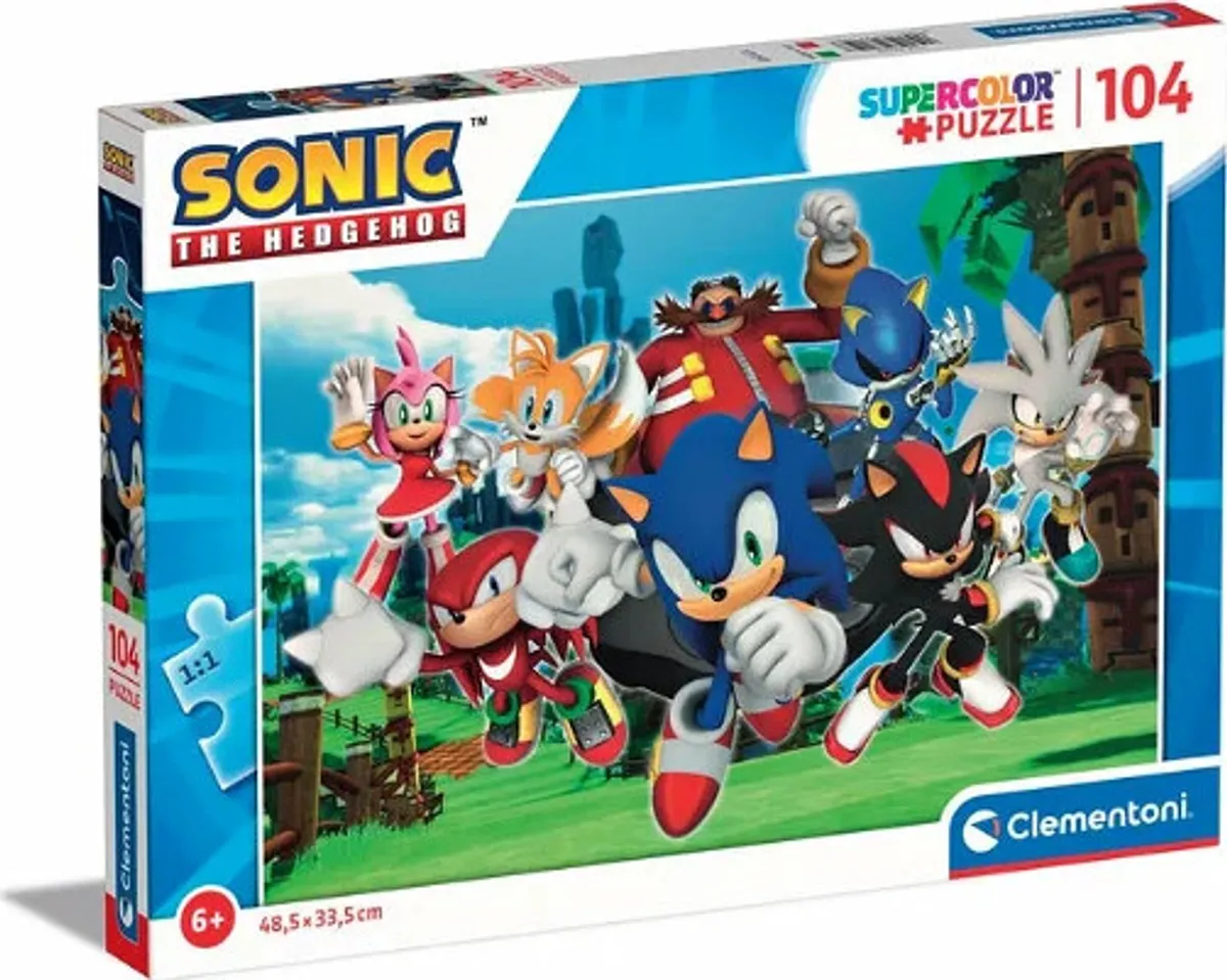 Sonic Puslespil - Super Color - 104 Brikker - Clementoni