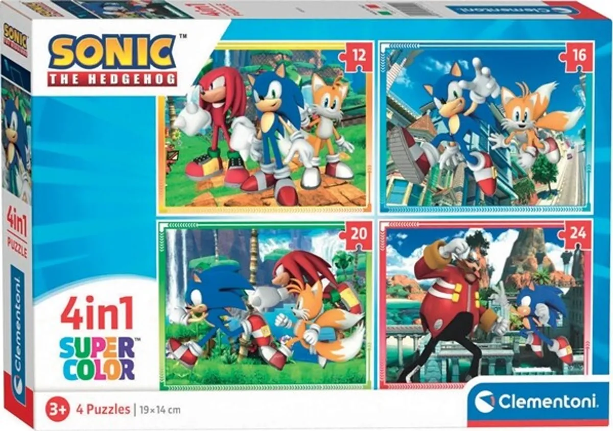 Sonic Puslespil - Super Color - Clementoni - 4 Stk