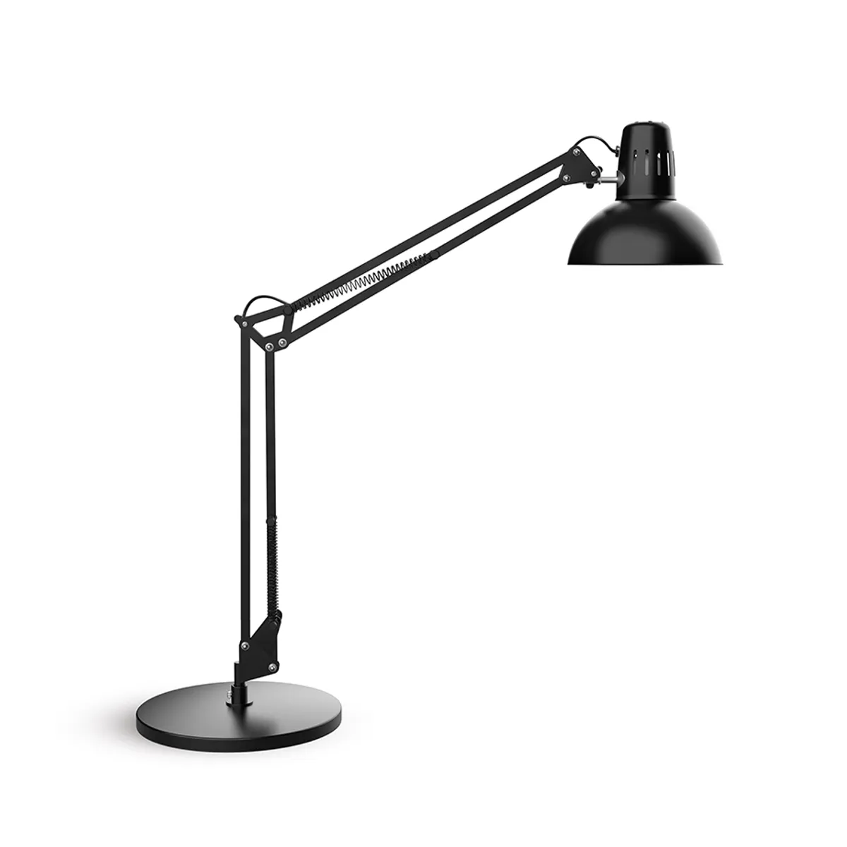 Sort Arkitektlampe med fod, i sort metal