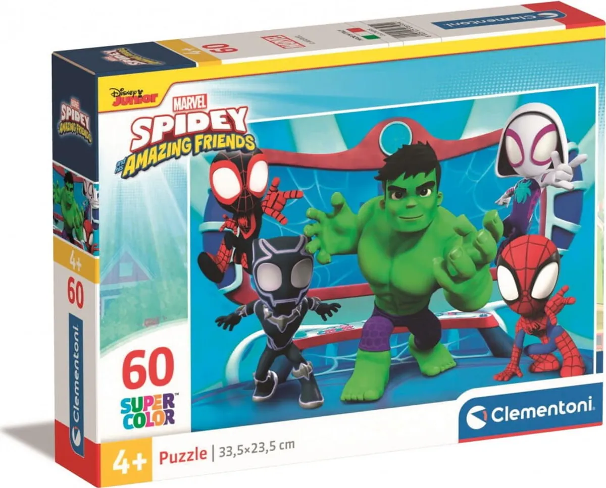 Spidey Puslespil - Marvel - Super Color - 60 Brikker - Clementoni