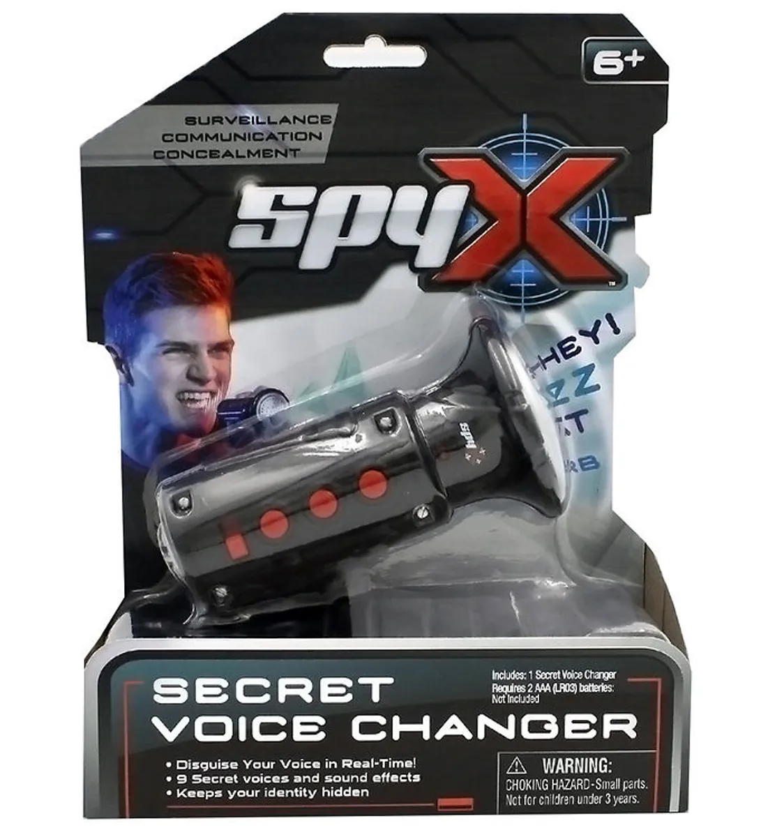 SpyX - Secret Voice Changer - Sort/Sølv