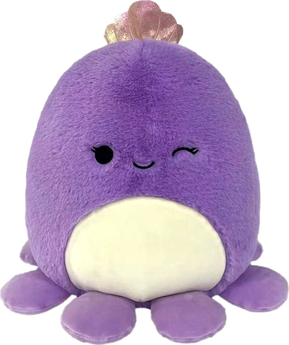 Squishmallows Bamse - Fuzz A Mallows - Violet Blæksprutte - 30 Cm