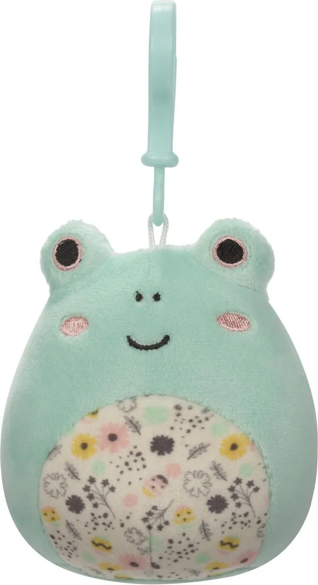 Squishmallows Bamse - Spring - Fritz The Frog - Med Klips - 9 Cm