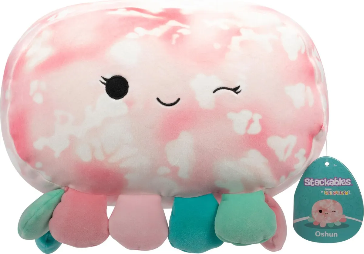 Squishmallows Bamse - Stackables - Oshun Blæksprutte - 30 Cm