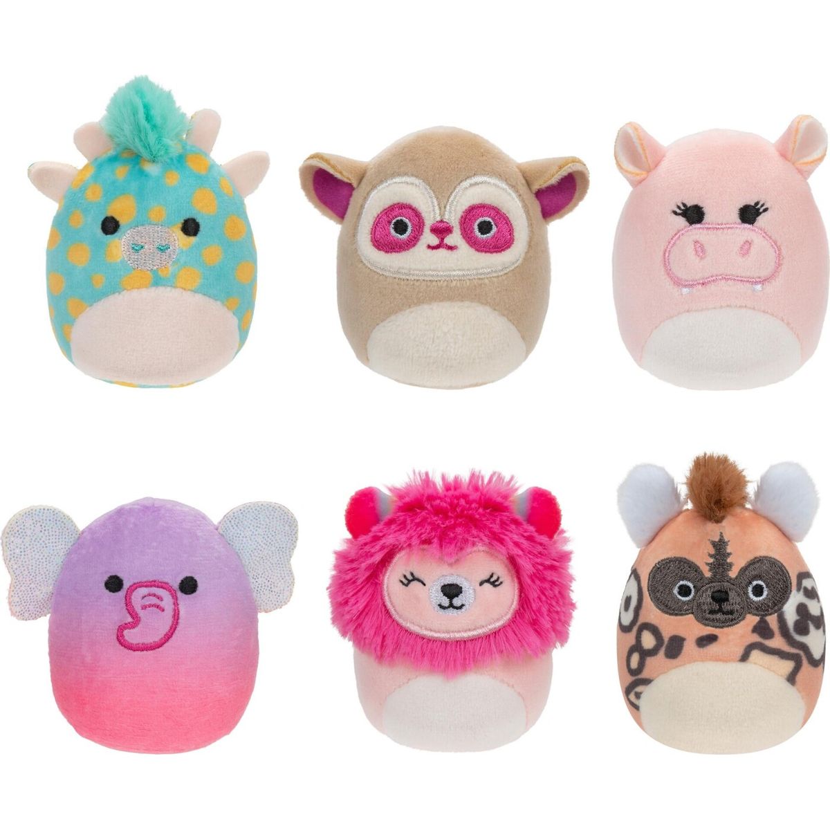 Squishmallows Bamser - Squishville Safari Squad Series 7 - 6-pak