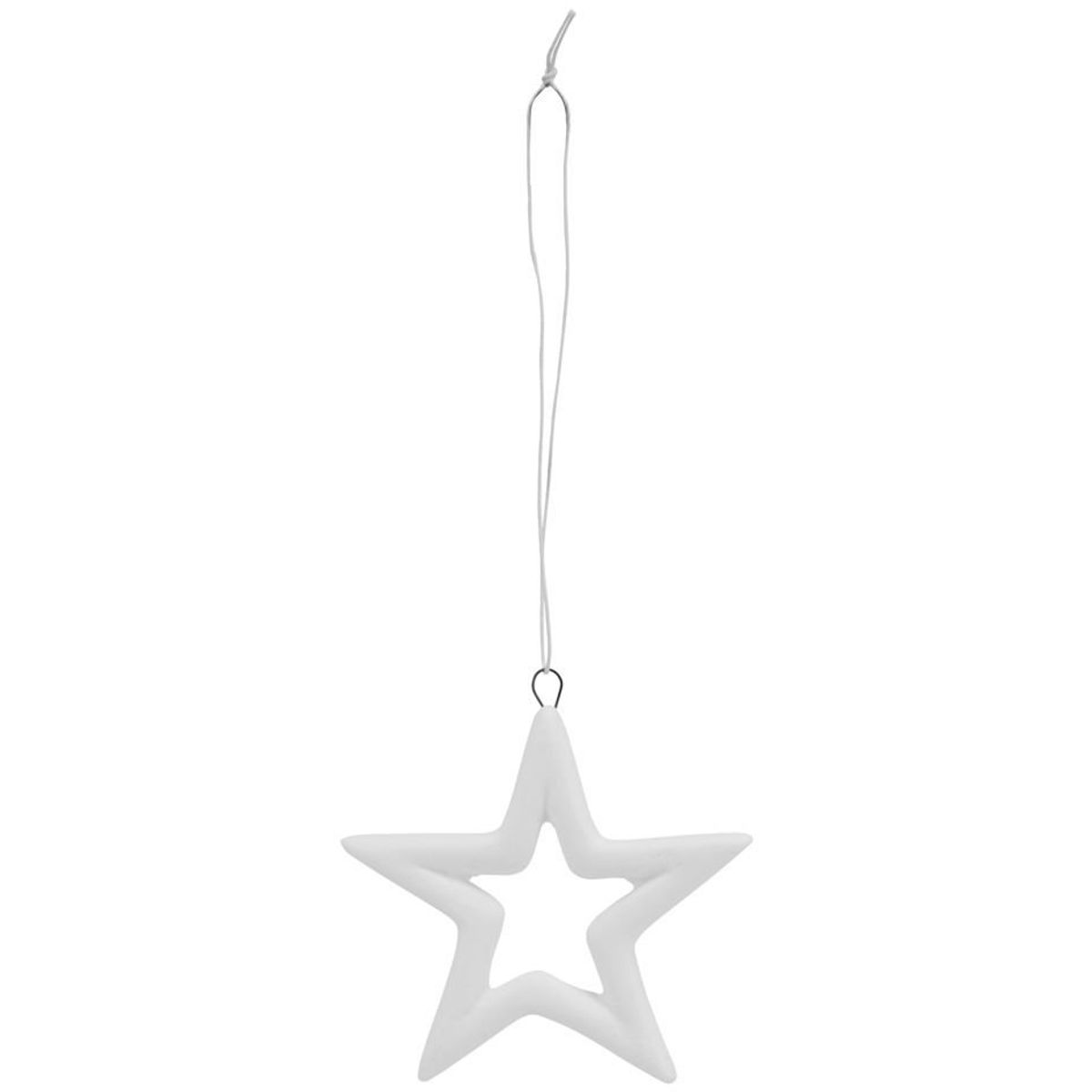 Star, Ornament, hvid, H5,9 cm, keramik.