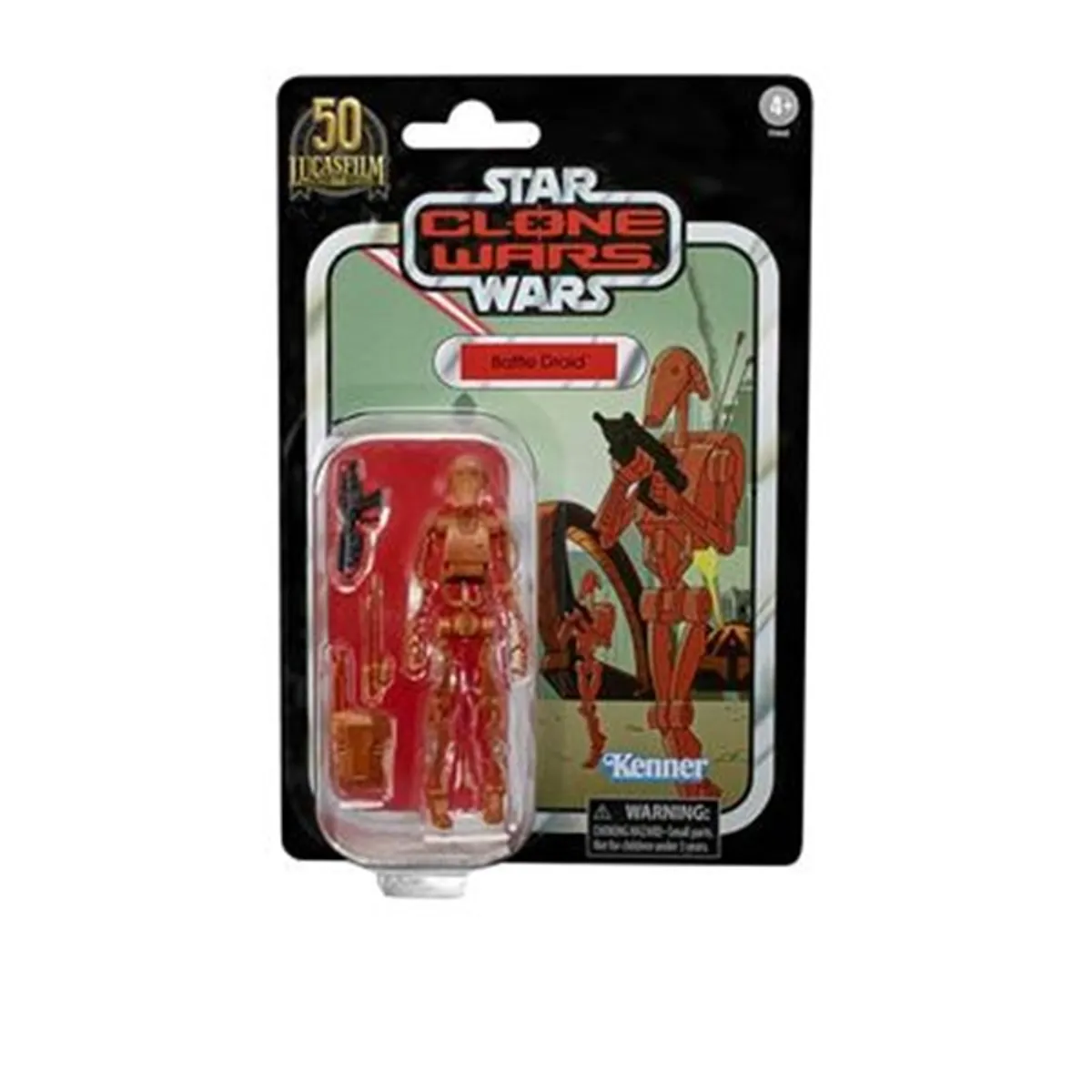 Star Wars - The Clone Wars (Vintage Collection) - Battle Droid - 50th Anniversary Lucasfilm - Action Figure 10cm