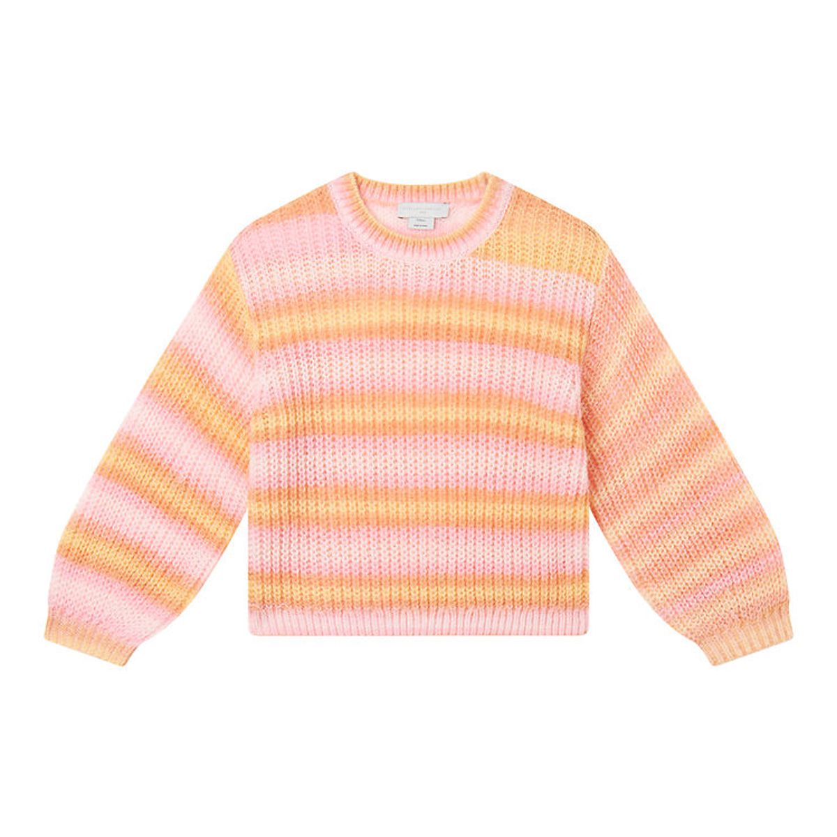 Stella McCartney Kids Bluse - Strik - Rosa/Orangestribet