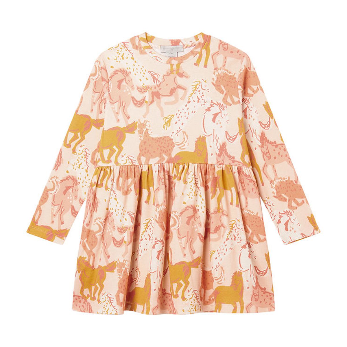 Stella McCartney Kids Kjole - Rib - Rosa/Orange m. Heste