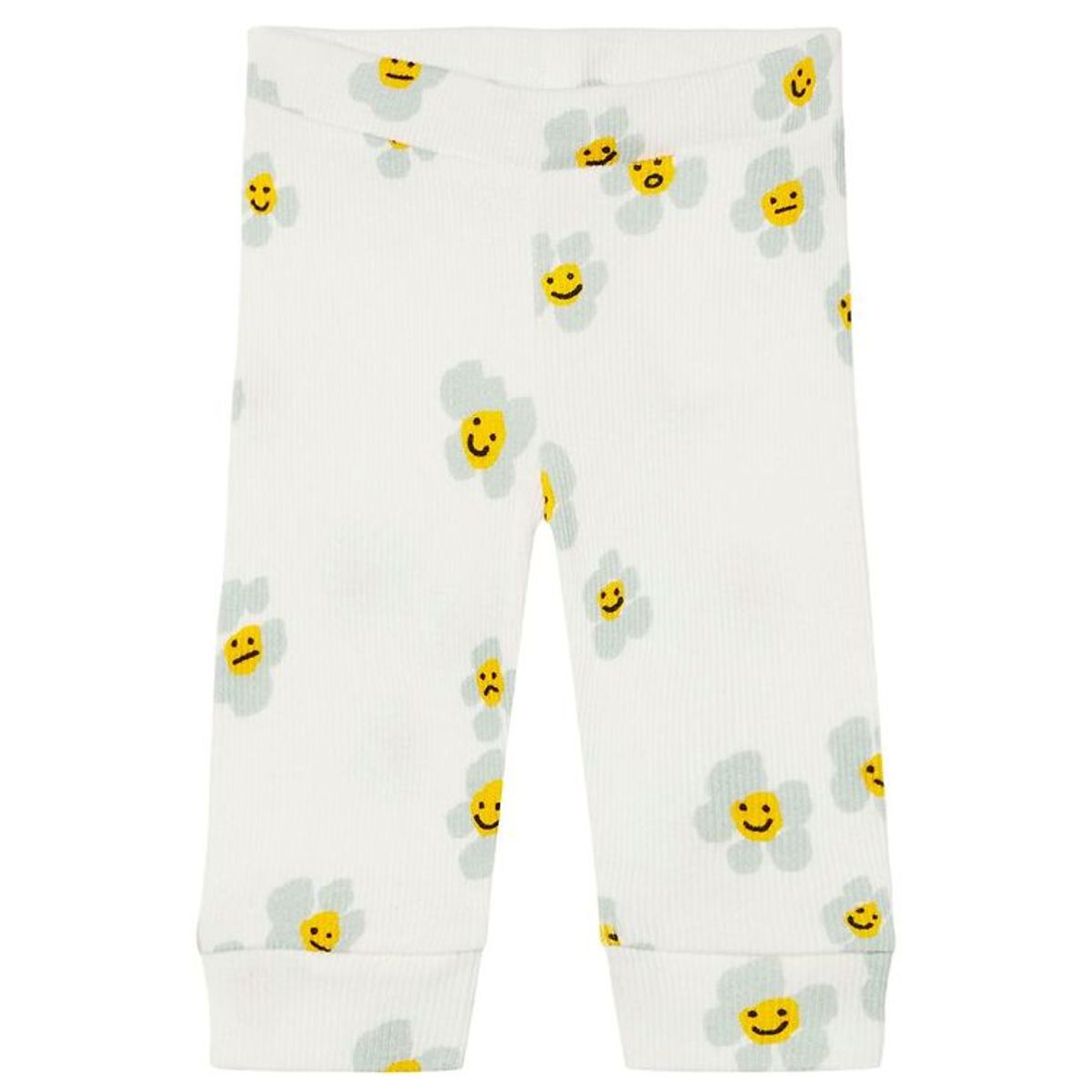 Stella McCartney Kids Leggings - Rib - Hvid m. Blomster