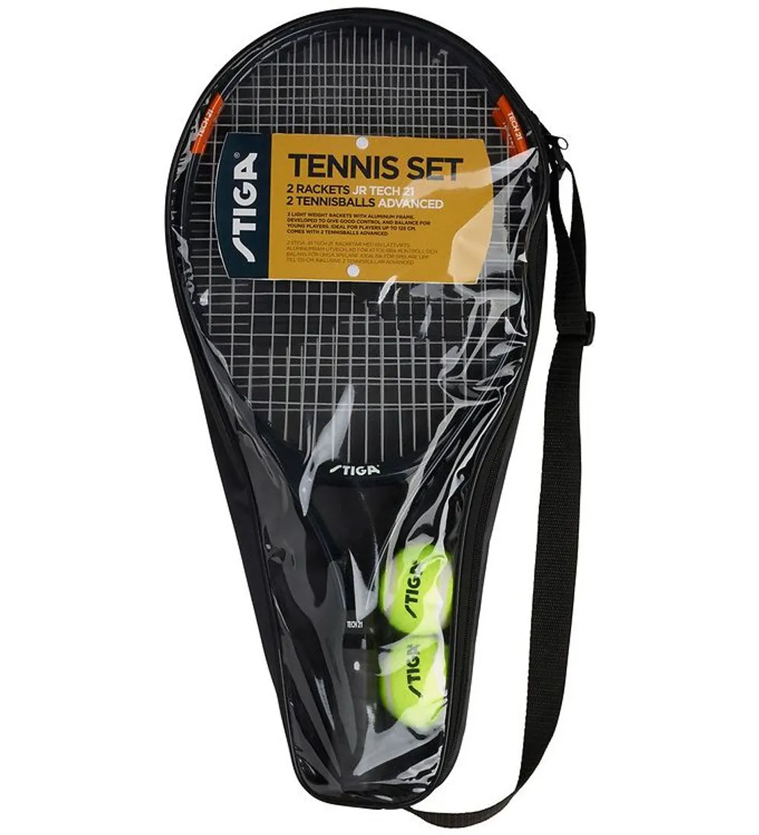 Stiga Tennissæt - Jr Tech 21/Advanced - Sort