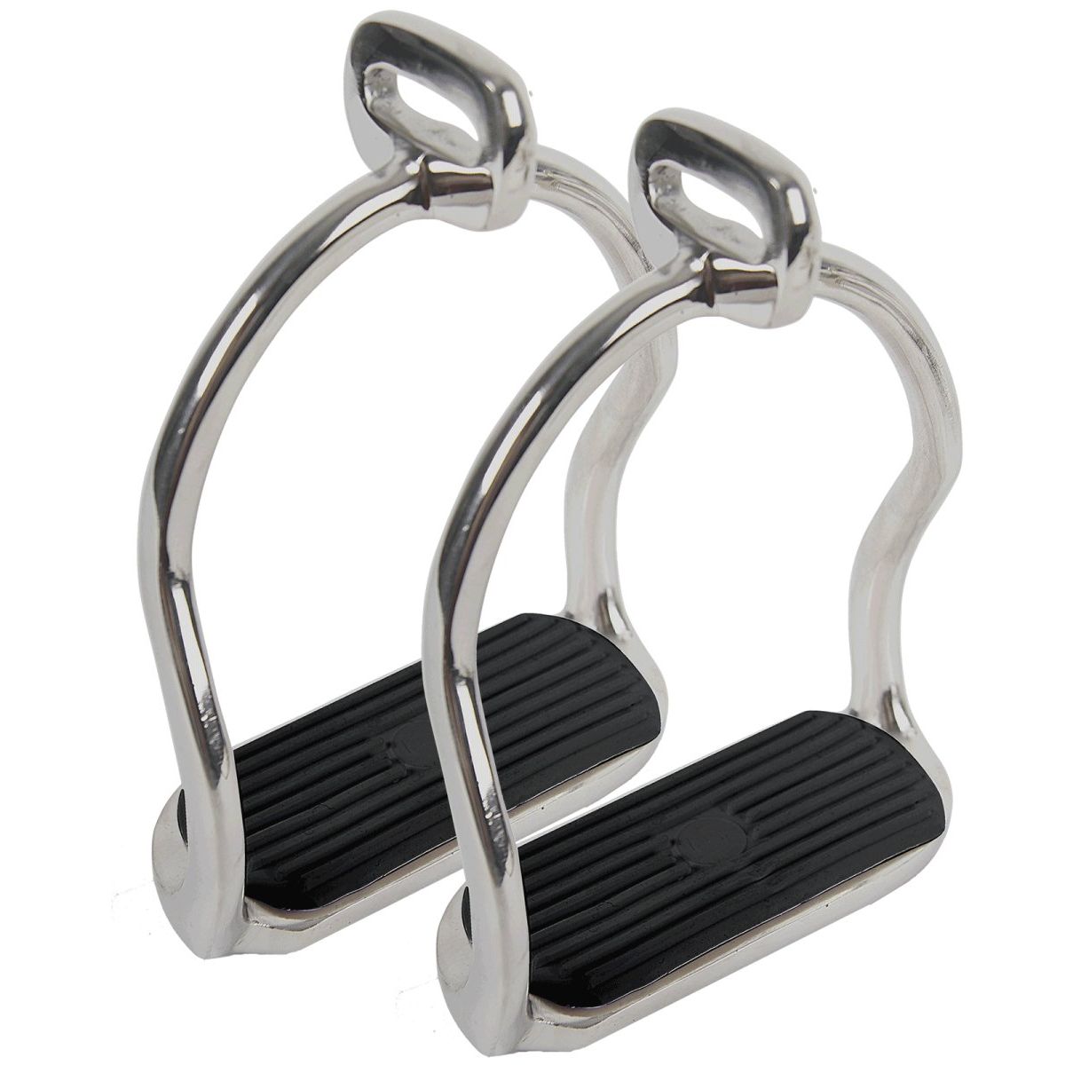 Stirrup Icelandic, black rubber inlays, 12 cm