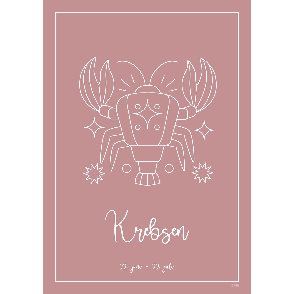 STJERNETEGN KREBSEN PLAKAT (21.06 -21.07) - 30x40 / Blush