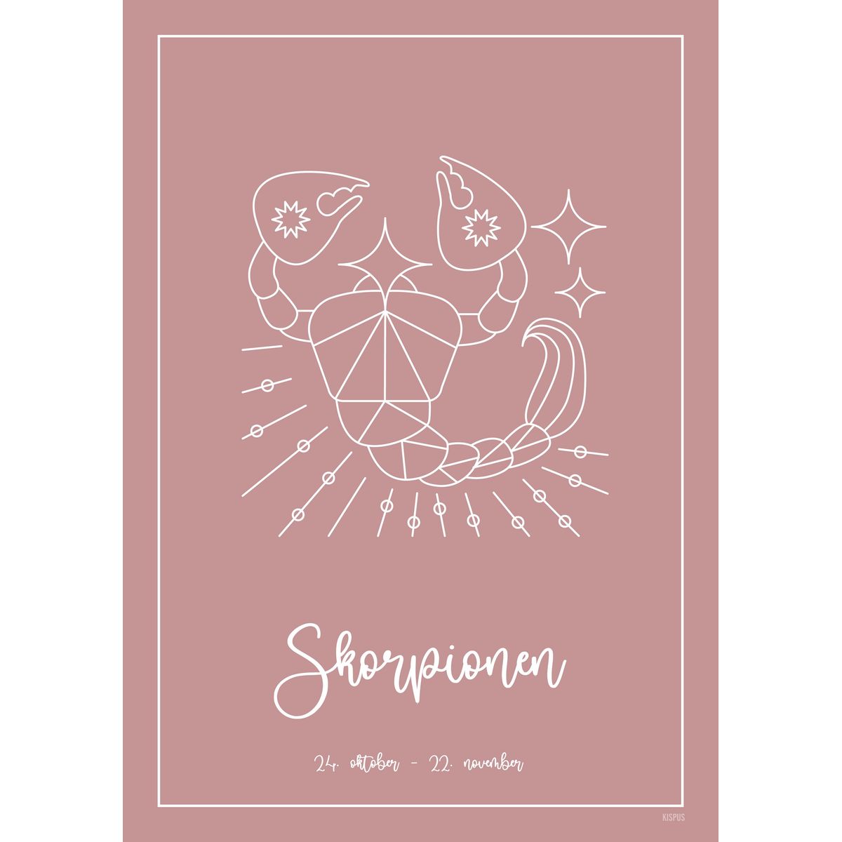 STJERNETEGN SKORPIONEN PLAKAT (24.10 - 22.11) - 50x70 / Blush