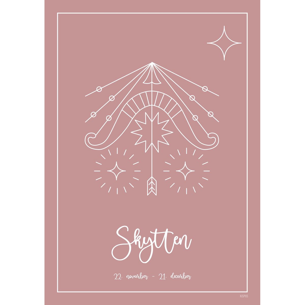 STJERNETEGN SKYTTEN PLAKAT (23.11 - 21.12) - 50x70 / Blush