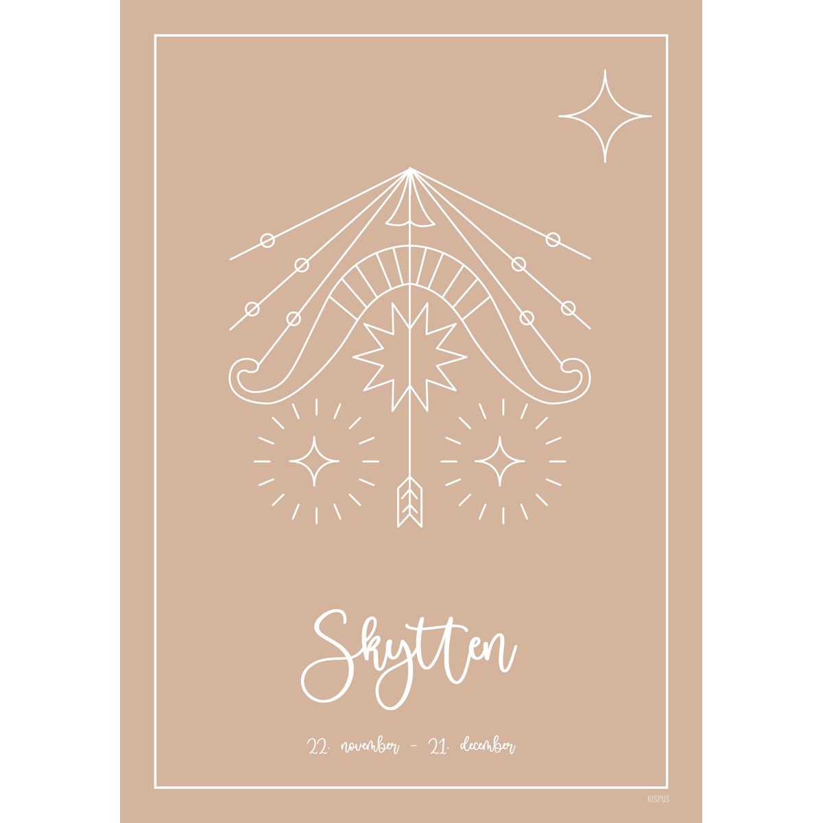 STJERNETEGN SKYTTEN PLAKAT (23.11 - 21.12) - 50x70 / Nude