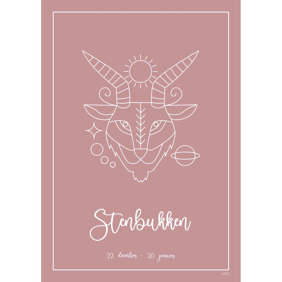 STJERNETEGN STENBUKKEN PLAKAT (21.12 - 19.01) - 30x40 / Blush