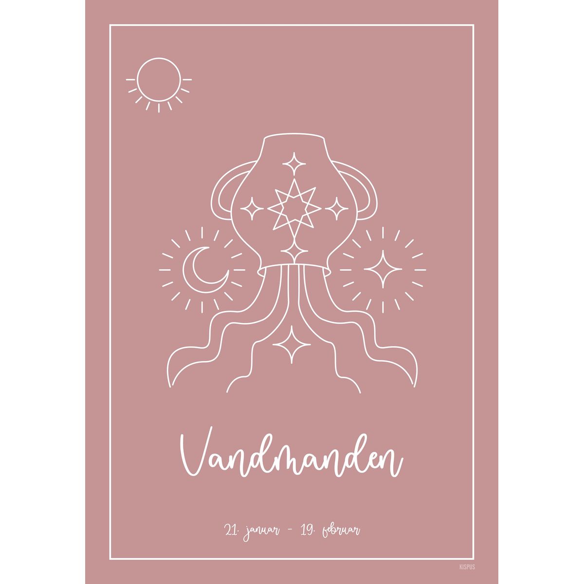 STJERNETEGN VANDMANDEN PLAKAT (21.01 - 18.02) - 30x40 / Blush