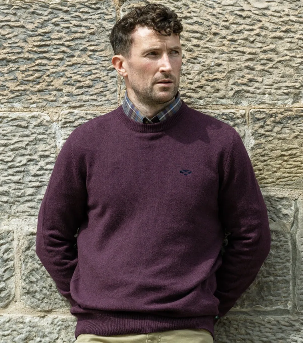 Stonehaven Crew Neck Pullover, sangria vinrød - XL (45-46)