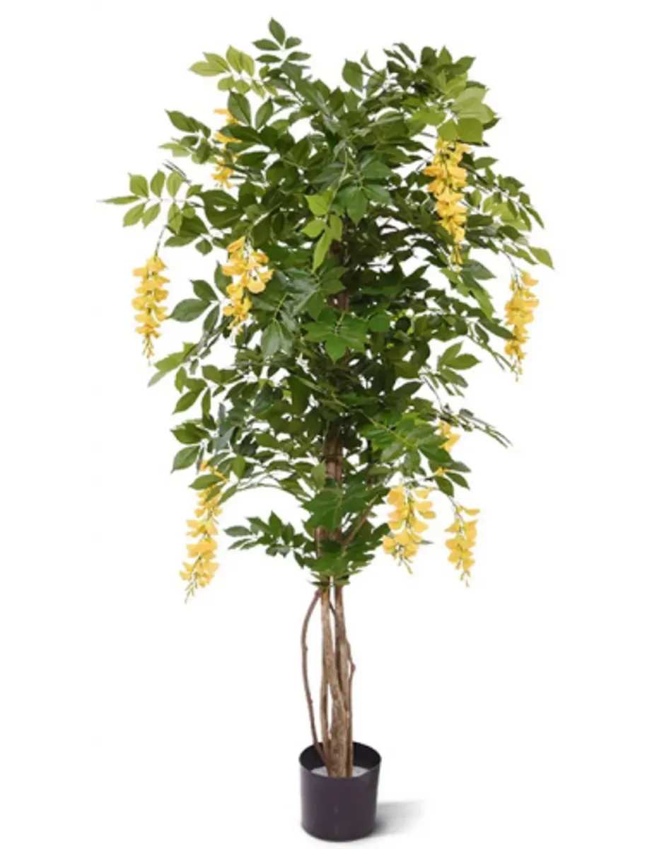 Stor kunstig Wisteria plante H150 cm - Grøn/Gul