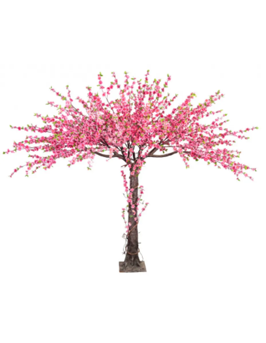 Stort kunstigt blomstertræ H200 cm - Pink