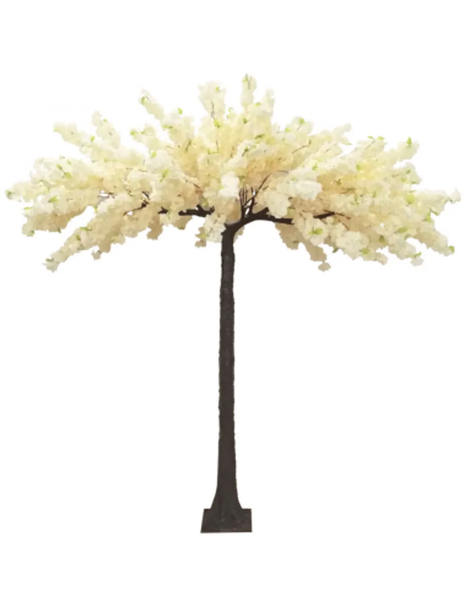 Stort kunstigt blomstertræ H260 cm - Creme