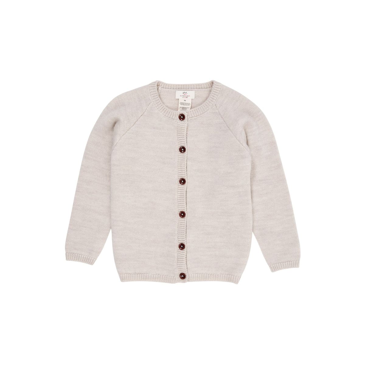 STRIKKET CARDIGAN I MERINOULD - PALE CREAM MELANGE - PALE CREAM MELANGE / 92