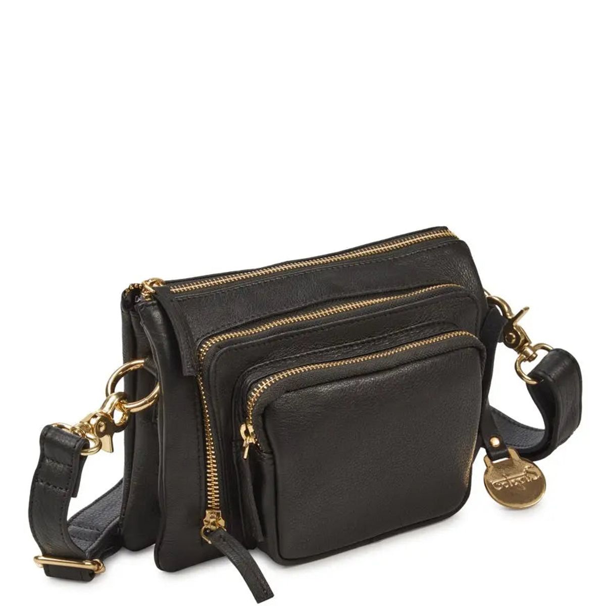 Style Oslo i sort med guld. Ultratjekket og cool clutch, skulder- og crossbodytaske. Superfed taske m. mange rum