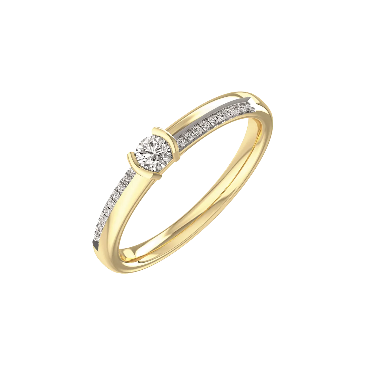 Støvring Design 14 Karat Guld Ring med Diamanter 0,17 Carat W/SI