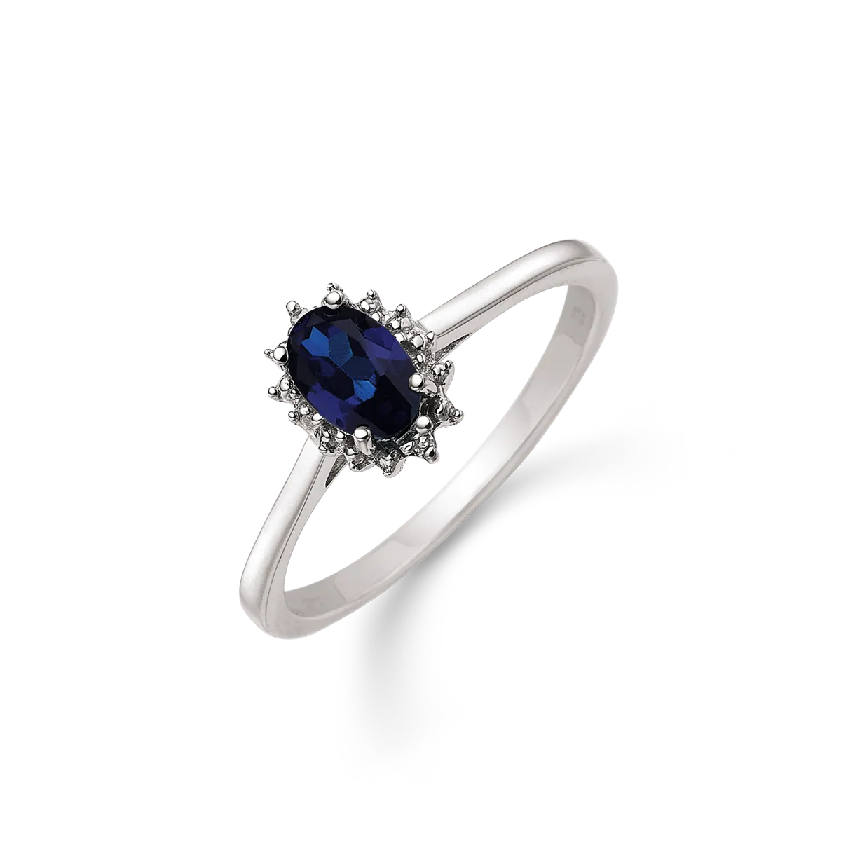 Støvring Design Ring i 14 Karat Guld med Safir og Diamanter 0,007 Carat W/PK