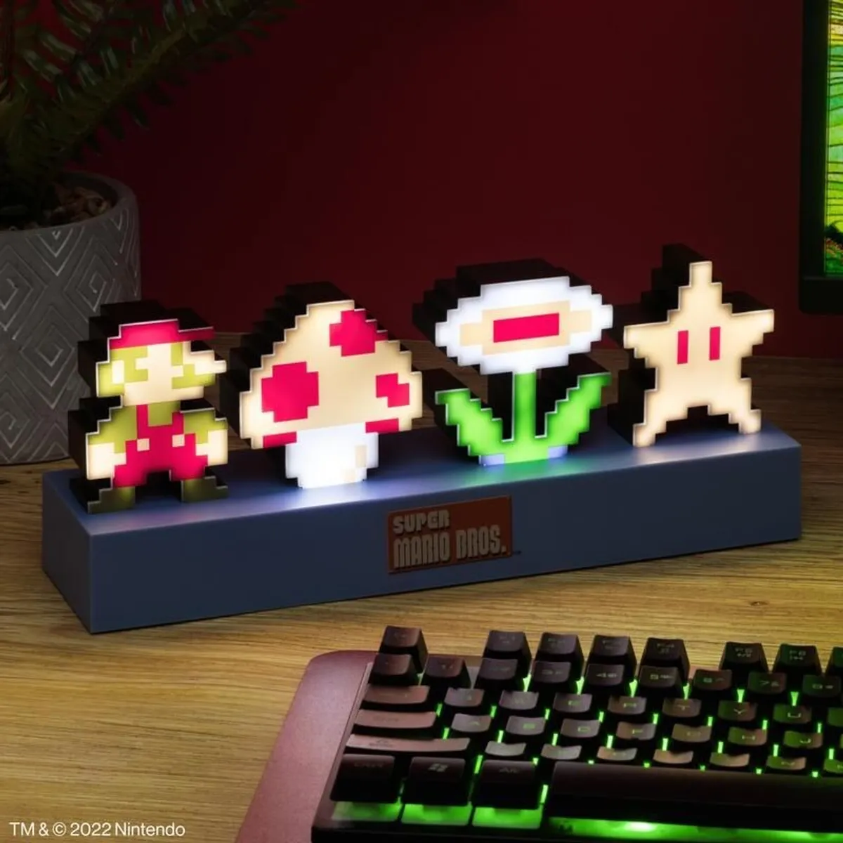 Super Mario 3d Lampe - Ikoner - 30 Cm