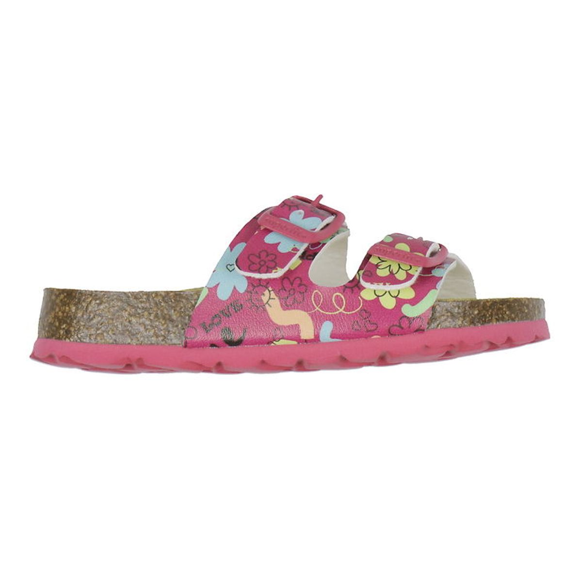 Superfit Sandaler - Fussbettpantoffel - Pink m. Print