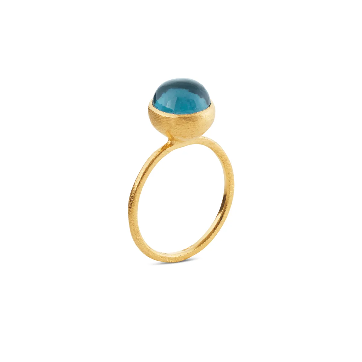 Susanne Friis Bjørner forgyldt ring - 1692-2-174 London blue 56