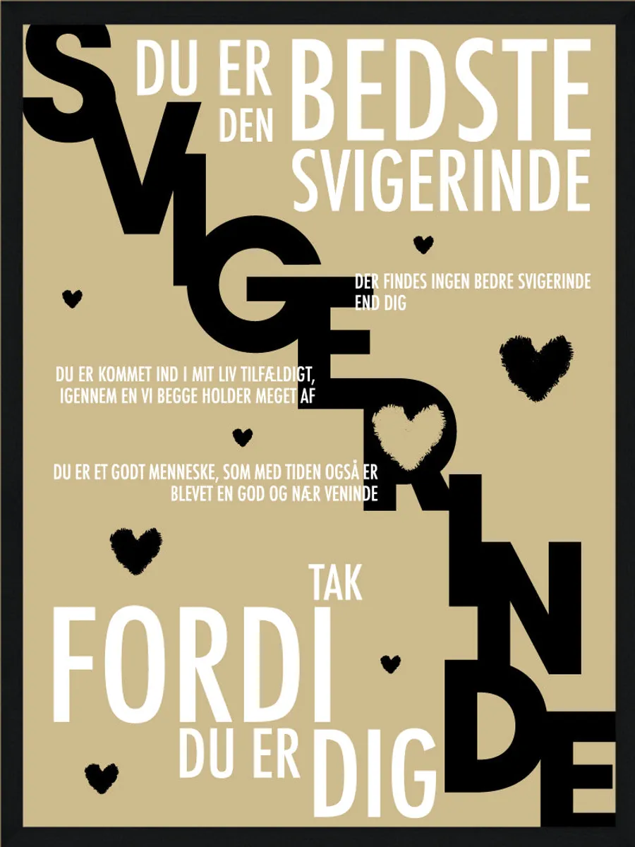 Svigerinde plakat - Personlig plakat