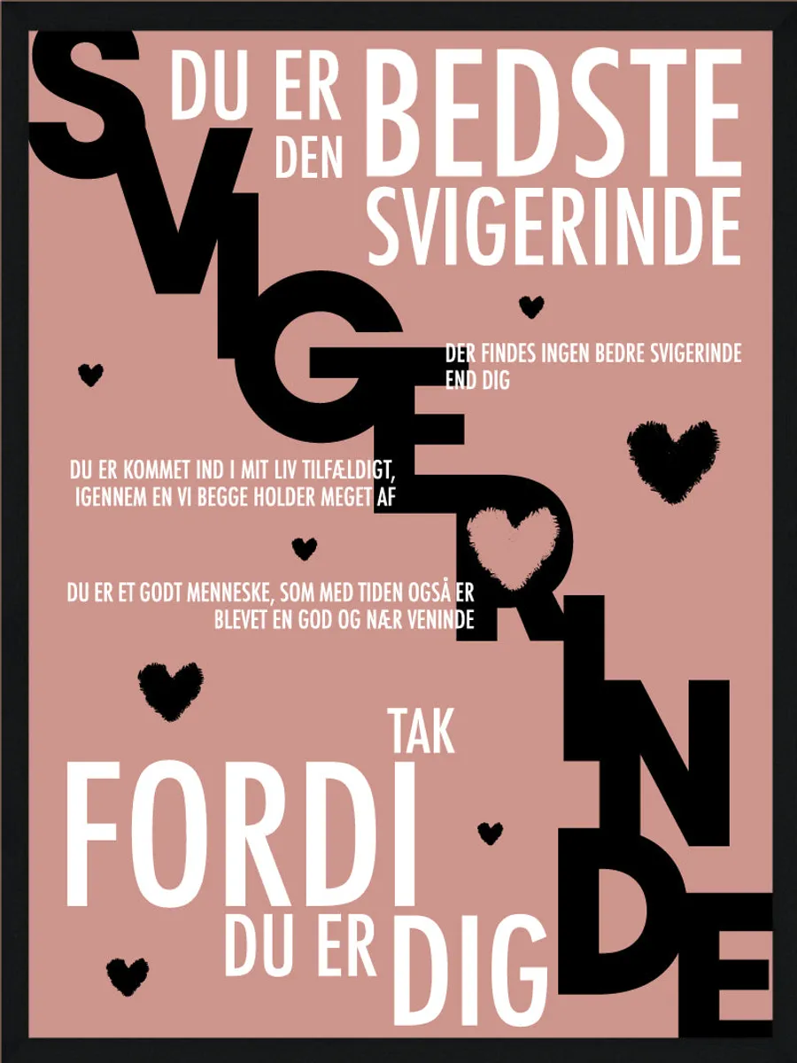 Svigerinde plakat - Personlig plakat