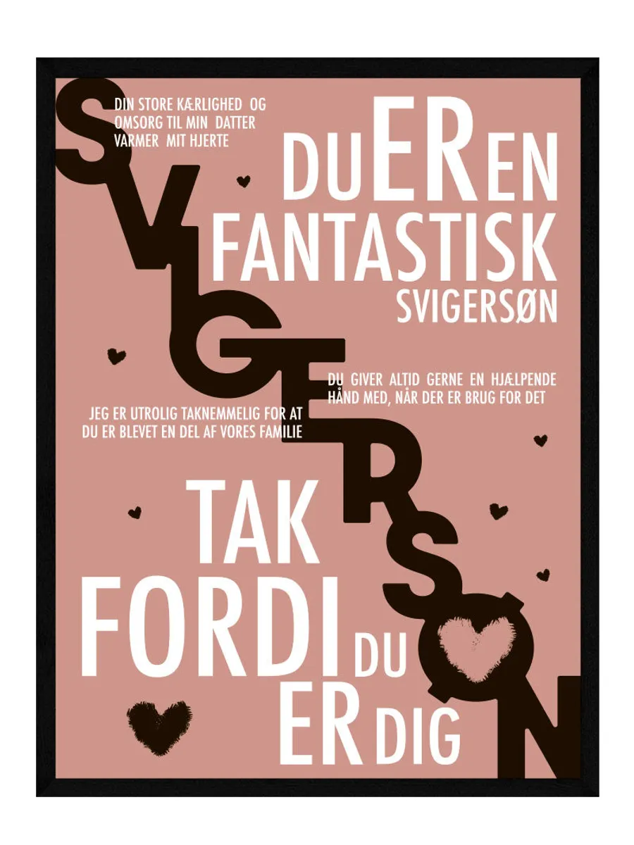 Svigersøn plakat - Personlig plakat