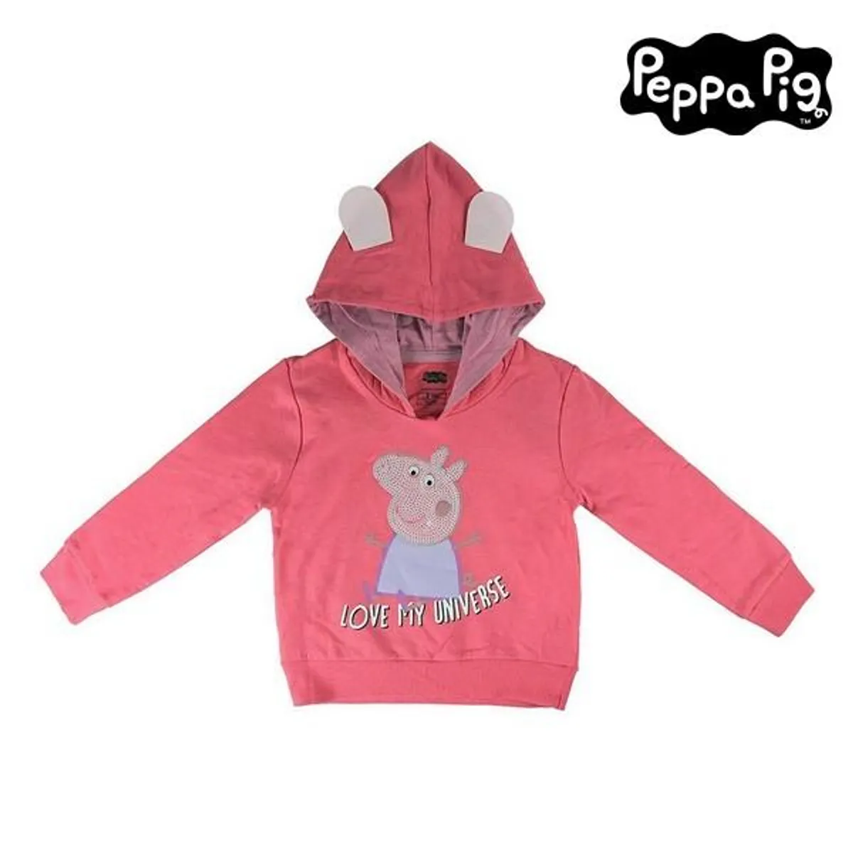 Sweatshirt med hætte til piger Peppa Pig 74230 Pink 5 år