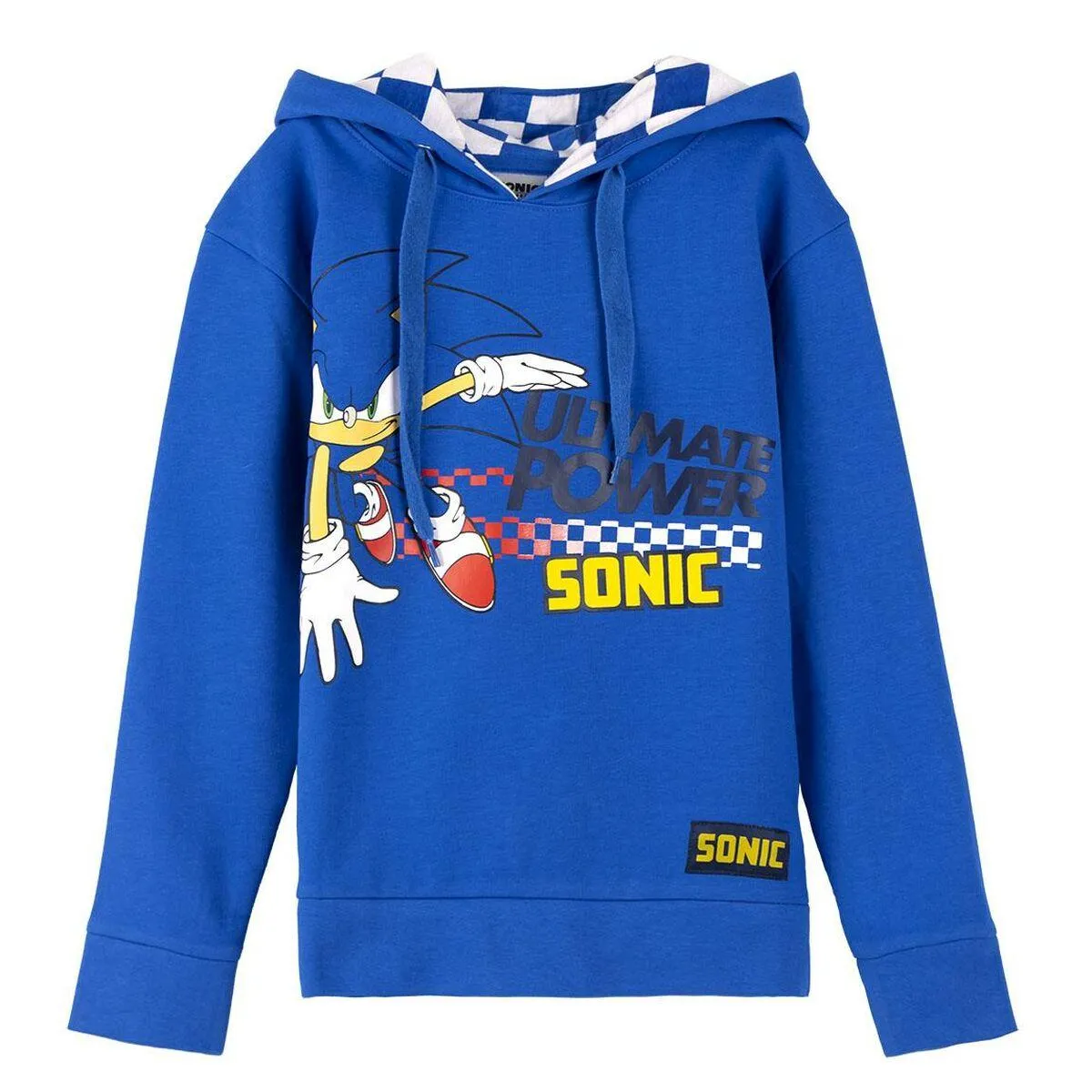 Sweatshirt med hætte til piger Sonic Blå 12 år