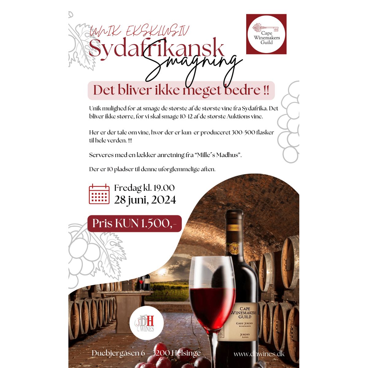 Sydafrikansk vinsmagning 28.juni 2024 kl.19.00